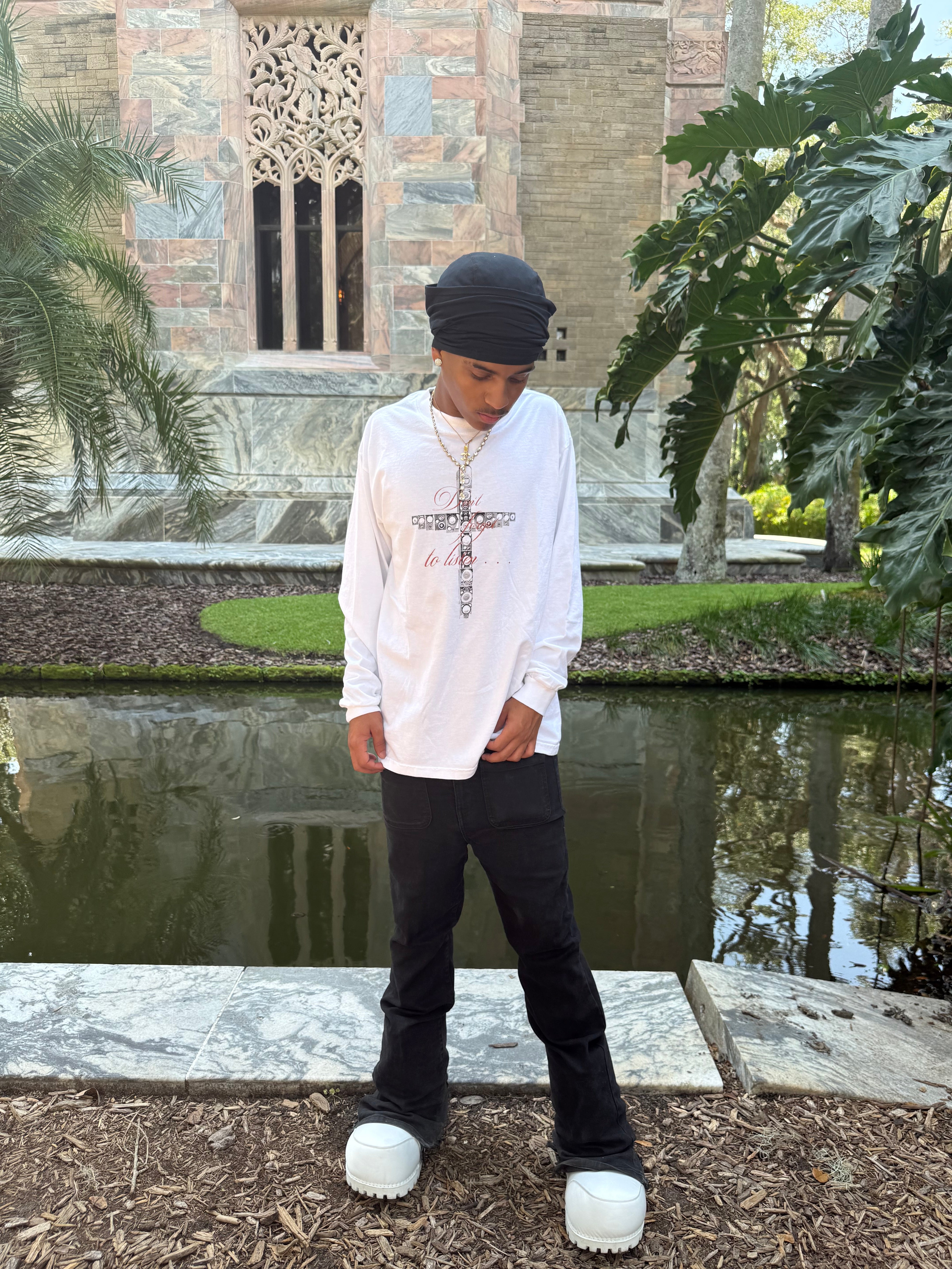 don’t forget to listen long sleeve white
