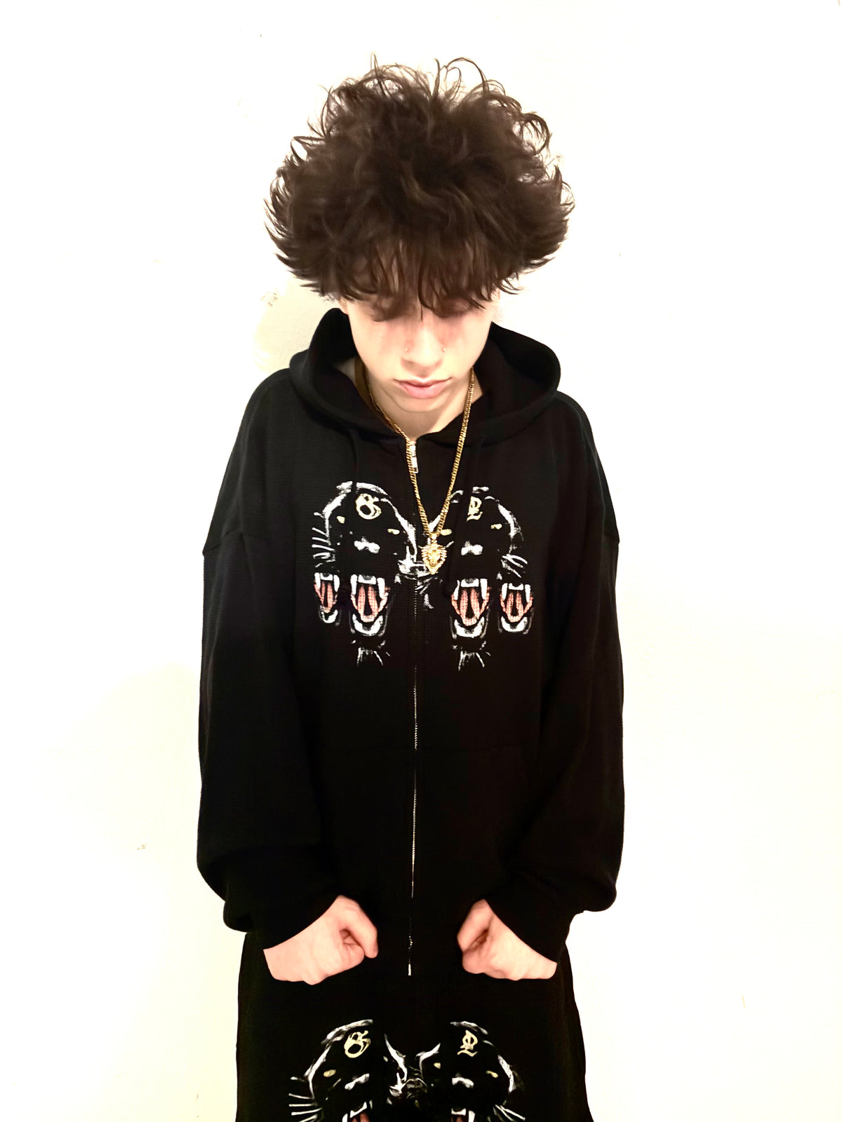 “Black coated panther” thermal zip up