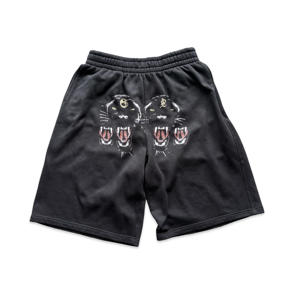 “Black coated panther” baggy shorts