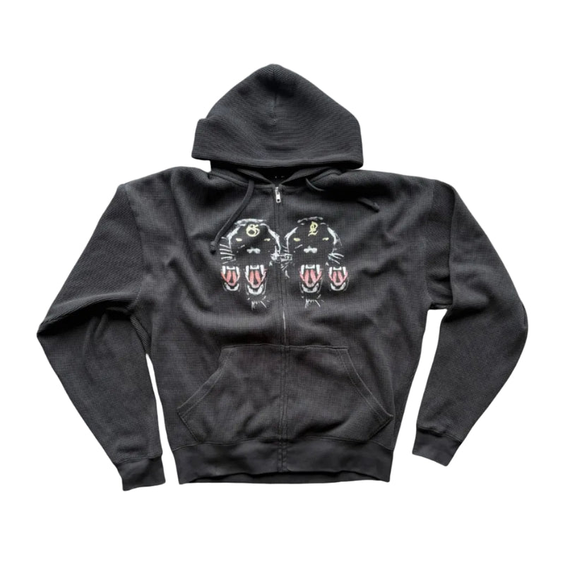 “Black coated panther” thermal zip up